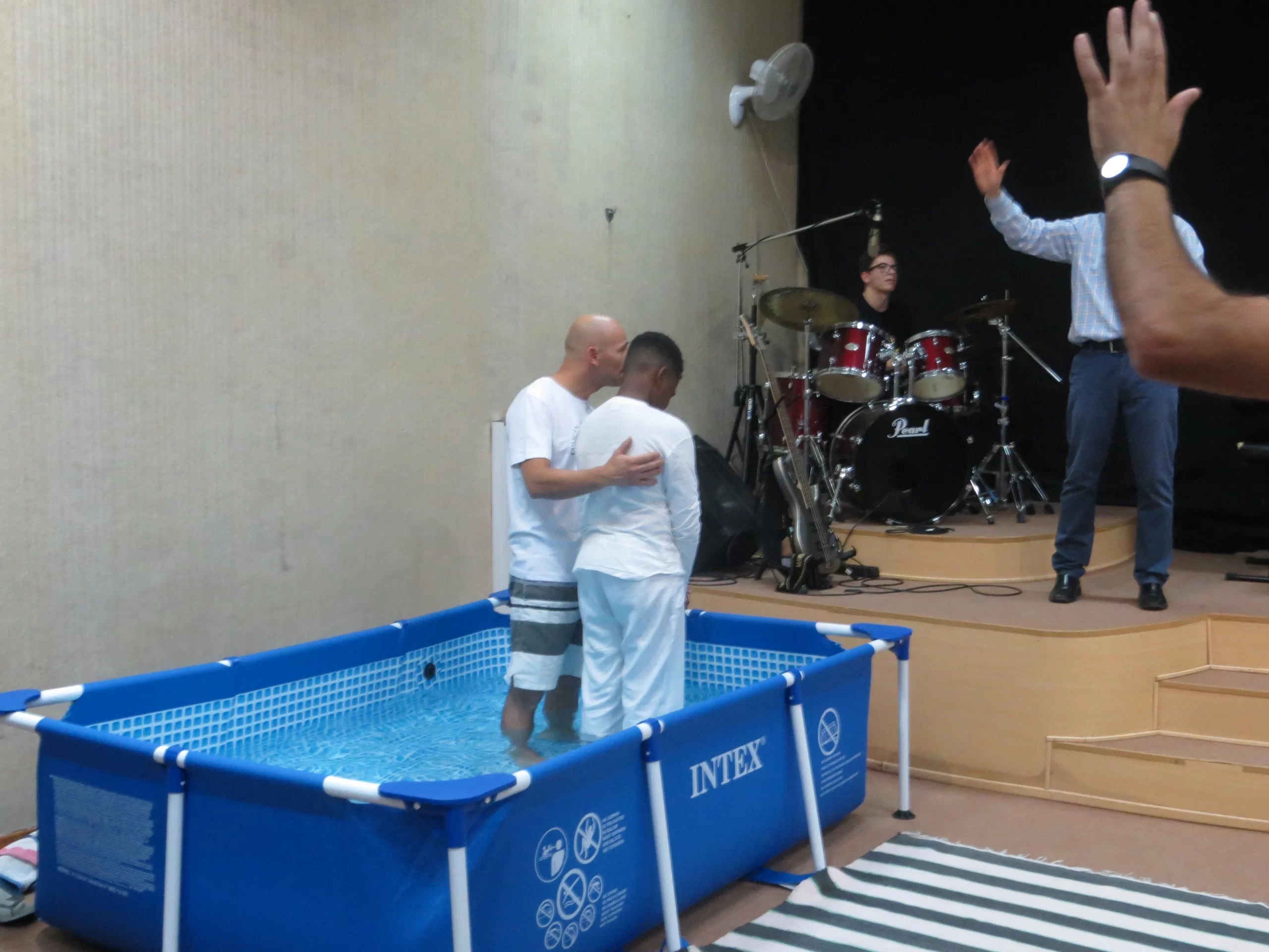 Batismo nas águas em Tomar